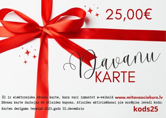 Gift card 25,00 eur